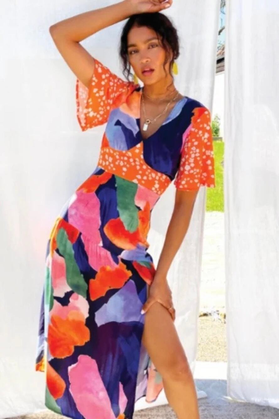 NEVER FULLY DRESSED sz 18 UK 14 US Spliced Artist Clover Dress EUC
